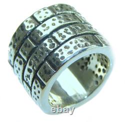 Large Natural Beauty Italy Made Silver Sterling Silver ring size 6