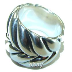 Large Natural Beauty Italy Made Silver Sterling Silver ring size 7