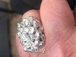 Large Nugget Ring Sterling Silver 925 HEAVY! Available Size 6 up to 16