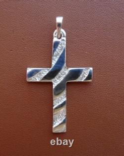 Large Sterling Silver Silver Hand Made Cross 16