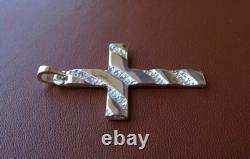 Large Sterling Silver Silver Hand Made Cross 16