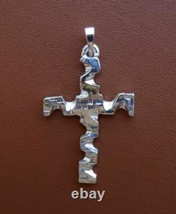 Large Sterling Silver Silver Hand Made Cross 22