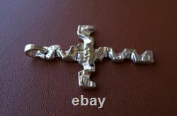 Large Sterling Silver Silver Hand Made Cross 22