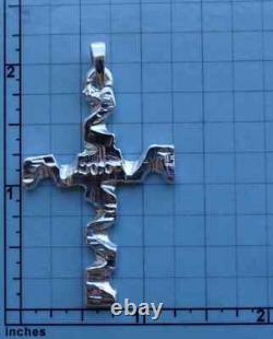 Large Sterling Silver Silver Hand Made Cross 22