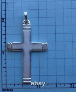 Large Sterling Silver Silver Hand Made Cross 3