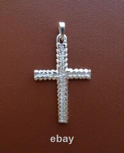 Large Sterling Silver Silver Hand Made Cross 7