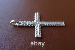 Large Sterling Silver Silver Hand Made Cross 7