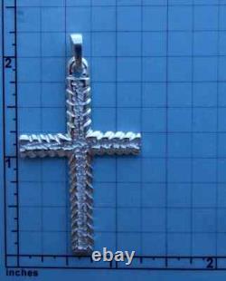 Large Sterling Silver Silver Hand Made Cross 7