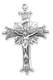 Large Sterling Silver Sun Burst Rosary Crucifix Cross Pendant Necklace Made USA