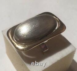 Large Sterling Silver & Yellow Gold Custom Made Ring Size 7.5