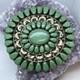 Large Turquoise Cluster Sterling Silver Belt Buckle Native Made 1.75 Belt Size