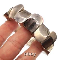 Large and Fabulous Made in Mexico Sterling Silver 3-D Link Bracelet 7 inches