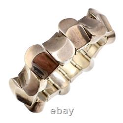 Large and Fabulous Made in Mexico Sterling Silver 3-D Link Bracelet 7 inches