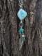 Larimar Aqua Aura Talisman Artisan Hand Made Sterling Silver Necklace. A14a