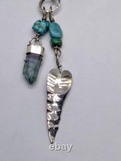 Larimar Aqua Aura Talisman Artisan Hand Made Sterling Silver Necklace. A14a