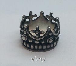 Lazaro Soho Hand Made Sterling Silver Crown Ring Size 7