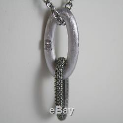 Long. 925 Rhodium Silver Nanis Necklace Embrace Pendant Marcasite Made In Italy