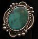 Lovely Hand Made Estate Sterling Silver Native Blue Green Turquoise Ring Size 8
