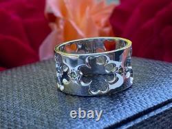 Lucky Clover Sterling Silver Ring with Peridot, Size US 7, Hand- Made in USA