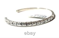 Luis Hill 925 Sterling Silver Chain Bracelet Hammered Hand Made Brand New Nwt