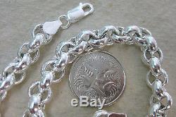 MADE IN ITALY 925 STERLING SILVER BELCHER 7mm LINK chain NECKLACE GIRL WOMEN