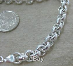 MADE IN ITALY 925 STERLING SILVER BELCHER 7mm LINK chain NECKLACE GIRL WOMEN
