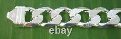 MADE IN ITALY 925 Sterling Silver 13.40mm CURB BRACELET 9 (23 cm)UNISEX