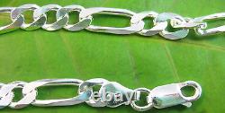 MADE IN ITALY 925 Sterling Silver 6mm FIGARO 40cm to 75cm CHAIN necklace -UNISEX