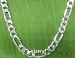 MADE IN ITALY 925 Sterling Silver 7mm FIGARO CHAIN Necklace 45cm to 75cm -UNISEX