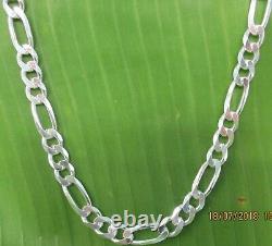 MADE IN ITALY 925 Sterling Silver 7mm FIGARO CHAIN Necklace 45cm to 75cm -UNISEX