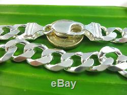 MADE IN ITALY 925 sterling silver 13mm curb VERY THICK CHAIN Necklace UNISEX