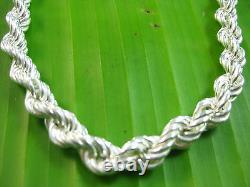 MADE IN ITALY 925 sterling silver 8mm ROPE Hollow CHAIN Necklace 18 20 UNISEX