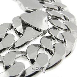 MADE IN ITALY Curb Link 240 10MM 22 SOLID FINE 925 STERLING SILVER CHAIN HEAVY