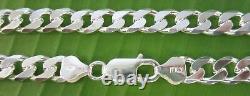 MADE IN ITALY- REAL 925 STERLING SILVER 7.5mm CURB CHAIN 18- 30 MEN WOMEN