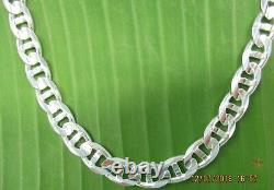 MADE IN ITALY REAL 925 STERLING SILVER 7mm MARINER LINK CHAIN 20-24 MEN WOMEN