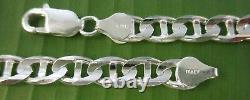 MADE IN ITALY REAL 925 STERLING SILVER 7mm MARINER LINK CHAIN 20-24 MEN WOMEN