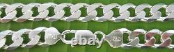 MADE IN ITALY- REAL 925 STERLING SILVER 9mm CURB CHAIN 18- 22 MEN WOMEN