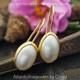 MADE TO ORDER Dainty Drop Pearl Earrings 925 Sterling Silver Custom Jewelry