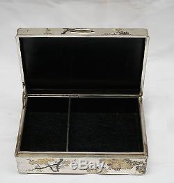 MAGNIFICENT 1900's CHINESE EXPORT STERLING SILVER HAND MADE MIX METAL BOX