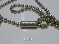 MID Century Modern Hand Made Sterling Silver & Green Stone Estate Necklace