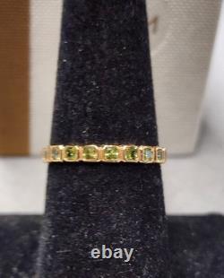 Made By Mary Gold Vermeil Cubic Zirconia Eternity Ring sz 7 Sterling Silver