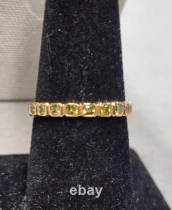 Made By Mary Gold Vermeil Cubic Zirconia Eternity Ring sz 7 Sterling Silver