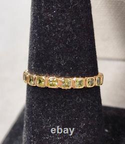 Made By Mary Gold Vermeil Cubic Zirconia Eternity Ring sz 7 Sterling Silver