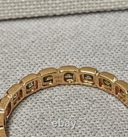 Made By Mary Gold Vermeil Cubic Zirconia Eternity Ring sz 7 Sterling Silver