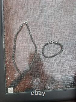 Made In Italy Dark Silver Sterling Silver Necklace & Bracelet Set