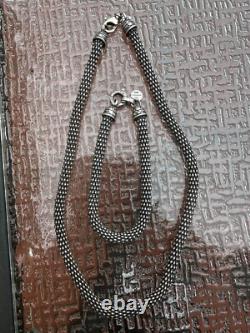 Made In Italy Dark Silver Sterling Silver Necklace & Bracelet Set