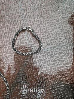 Made In Italy Dark Silver Sterling Silver Necklace & Bracelet Set