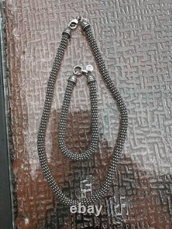 Made In Italy Dark Silver Sterling Silver Necklace & Bracelet Set