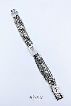 Made In Italy'Love Sick' PIANEGONDA Sterling Silver Heart Bracelet With Diamonds
