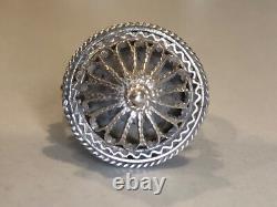 Made in Bulgaria, Ornate, Handmade Crown Ring #1, Sterling Silver 925